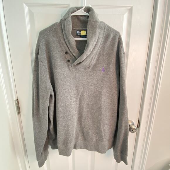 Polo Ralph Lauren Sweater Mens Size XXL Shawl Loop Collar Pullover Preppy Button - Picture 1 of 8